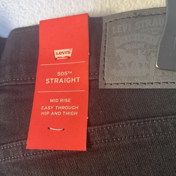 Levi's 505 Relaxed Straight Leg Mid Rise Denim Jeans NWT Onyx black 6 - Picture 5 of 7